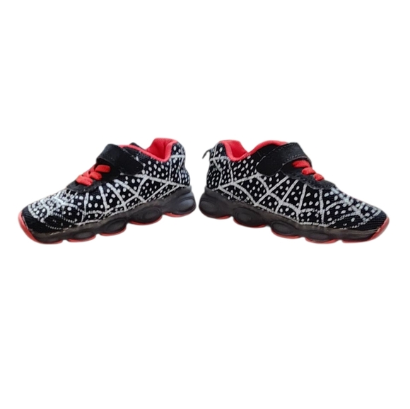 Spider Net Kids LOw Top Sneakers with, LED Light for Boys Light Up Toddler Shoes - Picture 8 of 10